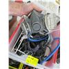 Image 2 : BIN OF MISC. KNEEPADS, MASKS, BUNGEE CORDS, ETC.