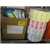 Image 1 : LG. LOT OF ASST. LABELS, PENS, PLASTIC TABS, ETC.