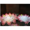 Image 1 : PAIR OF PINK & WHITE FLUTED EDGE BOWLS