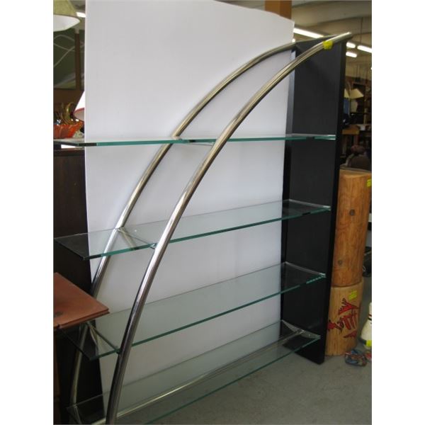 MODERN CURVED BAR GLASS SHELF UNIT