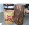 Image 1 : 2 PAINTED LOG STOOLS