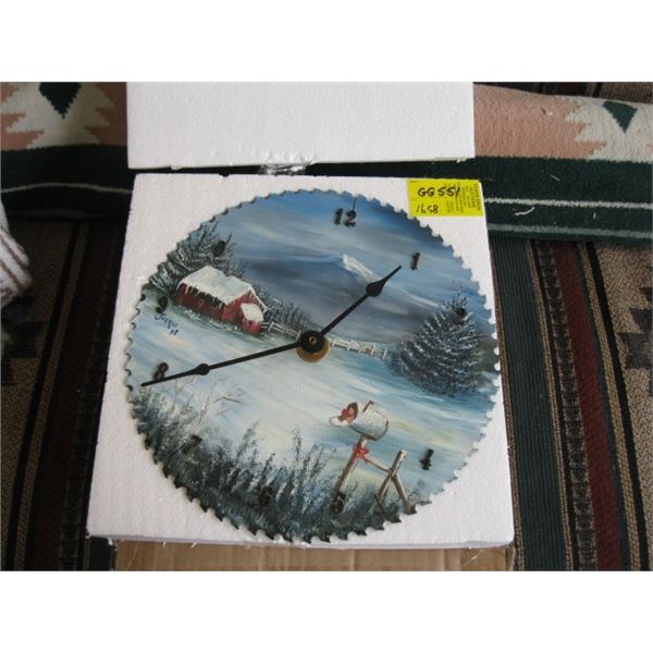 PAINTED SAW BLADE CLOCK