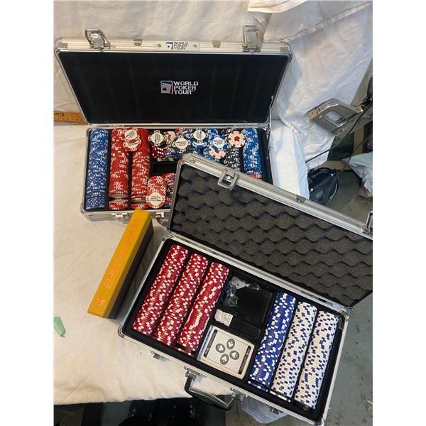Poker chips and Texas Holdem book