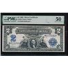 Image 1 : 1899 $2 Mini Porthole Silver Certificate PMG 50