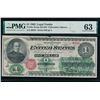 Image 1 : 1862 $1 Legal Tender Note PMG 63