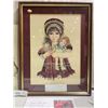Image 2 : Shirley Temple - Framed Cross Stitch (Girl Holding Doll), 11" x 14" Photograph