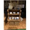 Image 2 : Prairie Homestead - Wooden Dresser with Wash Basin & Cabinet with Dishes