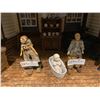 Image 1 : Prairie Homestead - Porcelain Baby in Bathtub, 1800s Hand Carved Man & Woman