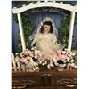 Image 2 : 3 Fine Bridal Dolls with Archway and Decoration in Ornate Wooden Case