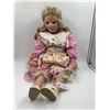 Image 1 : Large Porcelain Girl Doll w/ Cloth Body