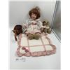 Duck House Heirloom Dolls - Girl w/ Teddy Bear and Wheelbarrow