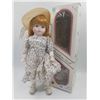 Image 2 : Porcelain Doll with Lace Dress and Original Box 17" Tall X 6" Wide