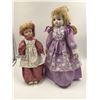 Image 1 : Porcelain Maid Doll and Porcelain Purple Dress Doll