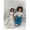 Image 1 : Porcelain Bridal Doll and Blue Pants Porcelain Doll