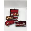 Image 1 : Miniature Cello, Miniature Flute w/ Stand, and Miniature Saxophone (new in plastic)