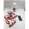 Image 1 : Coca-Cola Polar Bear Flip Flops (men's large), Coca-Cola Polar Bear Travel Cup, and Coke Card