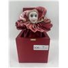 Image 1 : Red Jester Jack-in-the-Box with China Face and Music Box