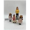 6" Ceramic Figurine, "Claire", and 3 x 3.5" Ceramic Child Figurines
