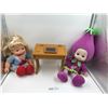 Image 1 : Doll School Desk & Chalk Board  And Two Soft Body Girl Dolls
