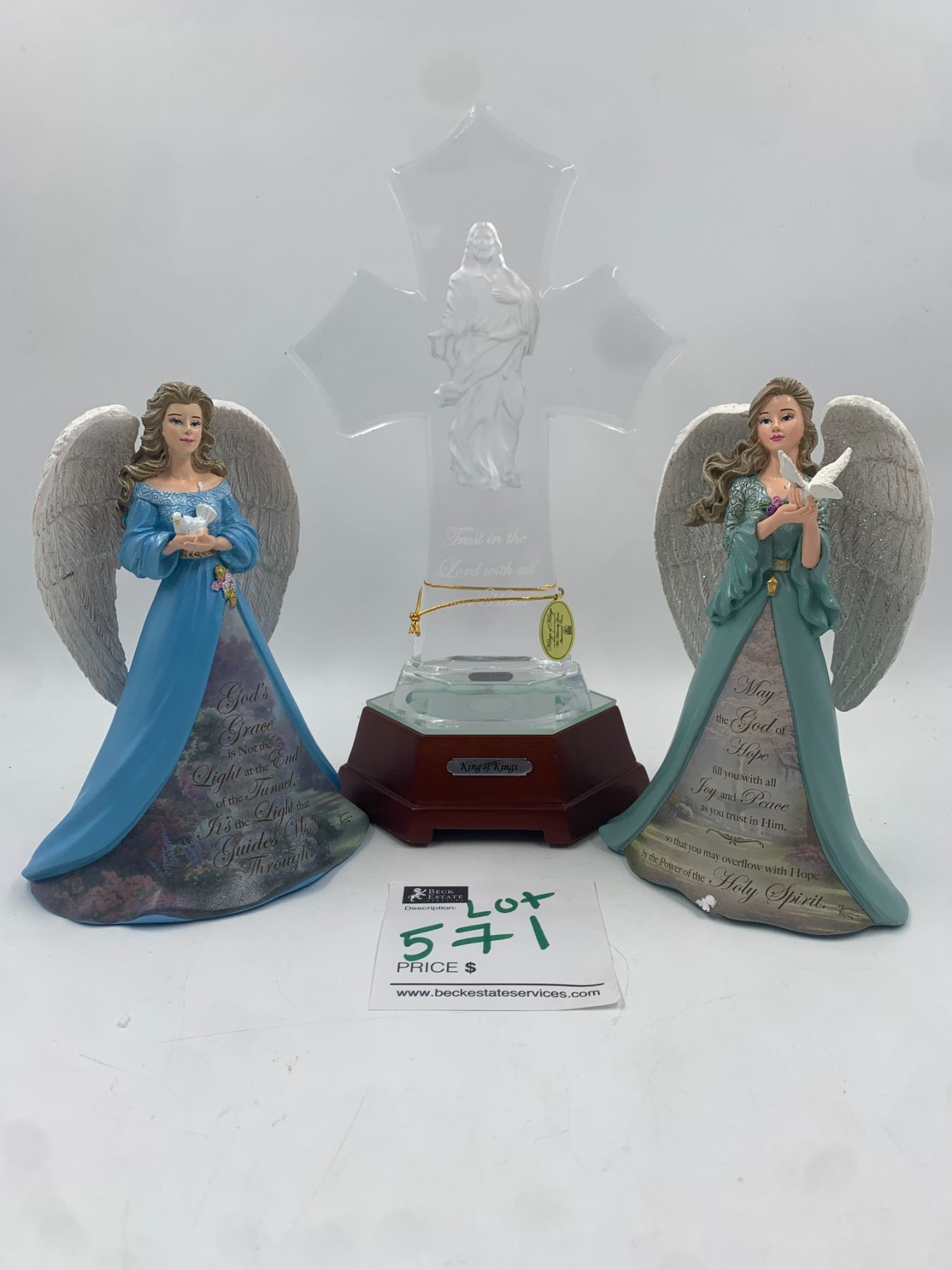 2 x Hamilton Collection Angels and a Bradford Exchange Crystal Jesus ...