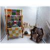 Image 1 : Dollhouse quilt rack, wicker chair and clothes line