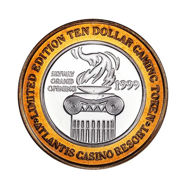 .999 Fine Silver Atlantis Casino & Resort Reno, NV $10 Limited Edition Gaming Token