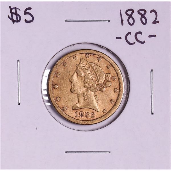 1882-CC $5 Liberty Head Half Eagle Gold Coin