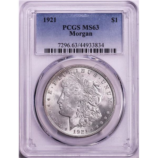 1921 $1 Morgan Silver Dollar Coin PCGS MS63