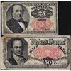 Image 1 : Lot of 1874 Fifth Issue Twenty-Five & Fifty Cents Fractional Currency Notes