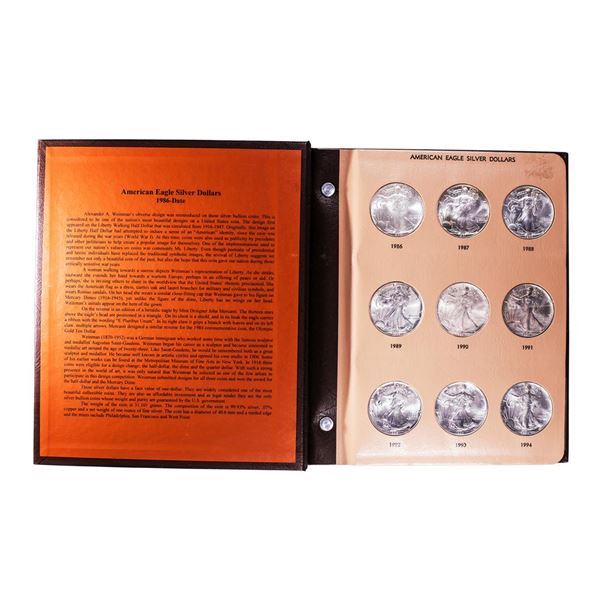 1986-2021 $1 American Silver Eagle Coins in Dansco Album