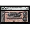 Image 1 : 1864 $10 Confederate States of America Note T-68 PMG Choice Uncirculated 64EPQ
