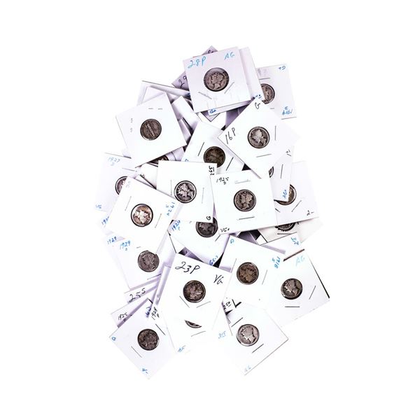 Lot of (50) Assorted Date Mercury Dime Coins