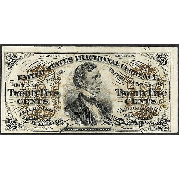 March 3, 1863 Third Issue Twenty Five Cents Fractional Currency Note