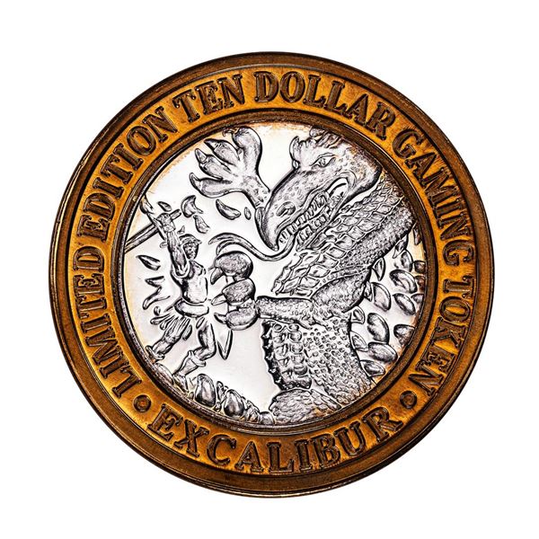 .999 Silver Excalibur Las Vegas, Nevada $10 Casino Limited Edition Gaming Token