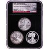 Image 1 : 30th Anniversary 2016 $1 American Silver Eagle (3) Coin Set NGC MS70/PF70 Ultra Cameo