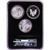 Image 2 : 30th Anniversary 2016 $1 American Silver Eagle (3) Coin Set NGC MS70/PF70 Ultra Cameo