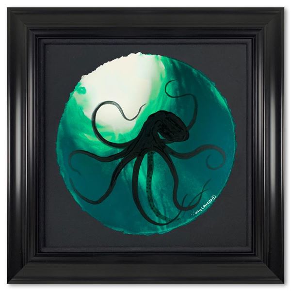 Wyland "Octopus In Green" Original Watercolor On Paper