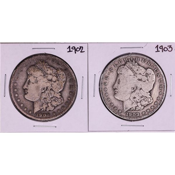 Lot of (2) 1902-1903 $1 Morgan Silver Dollar Coins