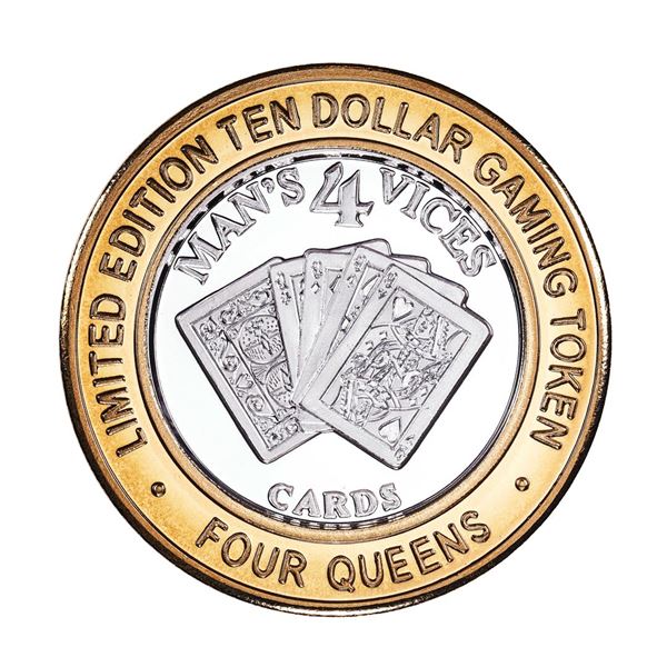 .999 Silver Four Queens Casino Hotel Las Vegas $10 Limited Edition Gaming Token