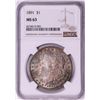 Image 1 : 1891 $1 Morgan Silver Dollar Coin NGC MS63 Nice Toning