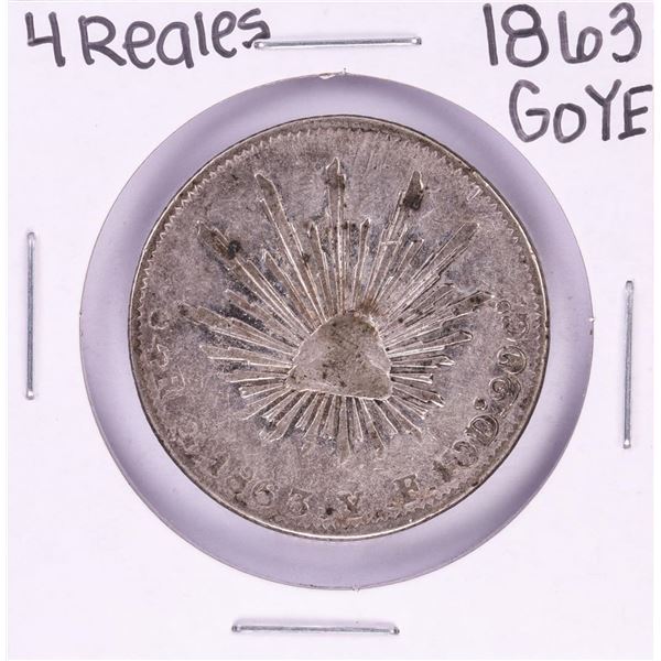 1863 GoYE Mexico 4 Reales Silver Coin