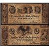 Image 1 : Lot of 1841 $1 & $2 Farmers Bank of Bucks County Bristol, PA Obsolete Bank Notes