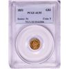 Image 1 : 1851 Type 1 $1 Liberty Head Gold Dollar Coin PCGS AU55
