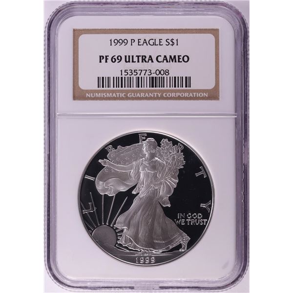 1999-P $1 Proof American Silver Eagle Coin NGC PF69 Ultra Cameo
