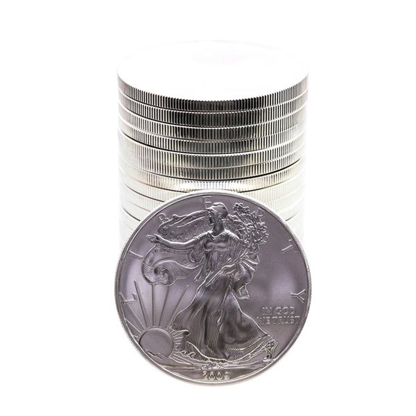 Roll of (20) Brilliant Uncirculated 2009 $1 American Silver Eagle Coins
