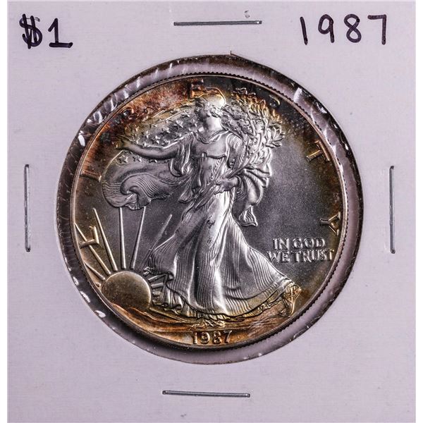 1987 $1 American Silver Eagle Coin Nice Toning