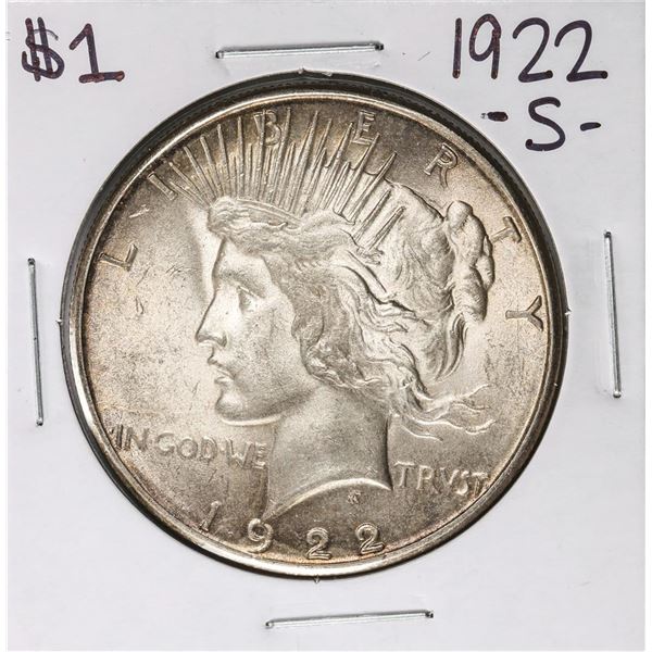 1922-S $1 Peace Silver Dollar Coin