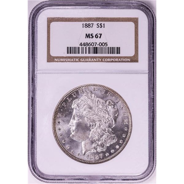 1887 $1 Morgan Silver Dollar Coin NGC MS67