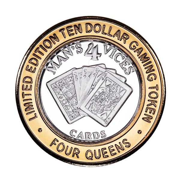 .999 Silver Four Queens Casino Hotel Las Vegas $10 Limited Edition Gaming Token