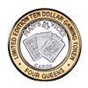 Image 1 : .999 Silver Four Queens Casino Hotel Las Vegas $10 Limited Edition Gaming Token